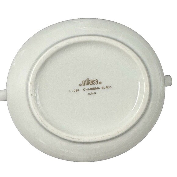 Mikasa Charisma Black Cream and Sugar Bowl with Lid Set Made in Japan L9050 - Picture 15 of 15